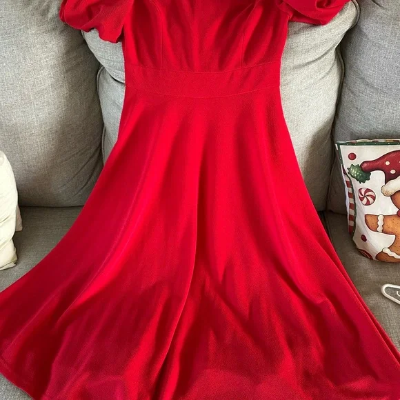 Ivy City Co Red Midi Dress Size S READ - Picture 3 of 14
